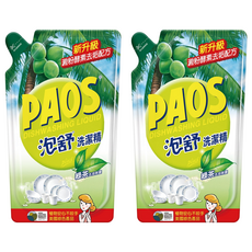 泡舒 洗潔精 綠茶 補充包，溫和不刺激，洗淨力強, 800g, 2包