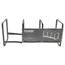 Yamazaki 山崎 tower日系框型盤架三連型 S, 直立設計 節省空間, 適用於直徑15至20公分的盤子, 黑色, 1個