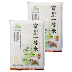 天生好米 富里一等米, 花蓮優質好米, 米粒飽滿晶瑩, 真空包裝, 3kg, 一等, 2包