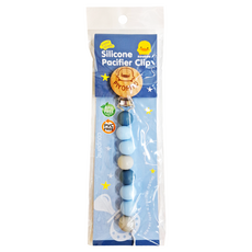 PiYOPiYO 黃色小鴨 矽膠串珠奶嘴鍊, 食品級矽膠串珠, BPA Free, PVC Free, 寧靜藍, 1個