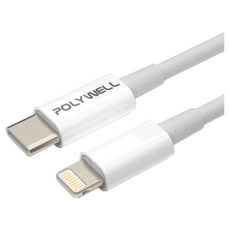 POLYWELL 寶利威爾 Type-C-Lightning 蘋果PD快充線, 1m, PW15-W45-A242, 1條