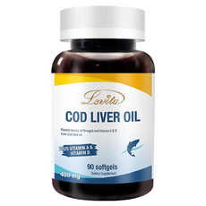 Lovita 愛維他 挪威鱈魚肝油膠囊, 90 軟膠囊, 含維生素A, D和Omega 3, 90顆, 63g, 1罐