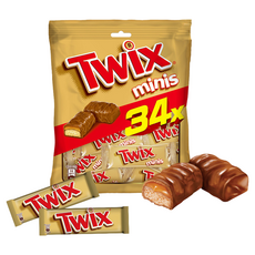 Twix 特趣 迷你焦糖夾心巧克力樂享包, 酥脆餅乾 濃郁焦糖 香濃牛奶巧克力, 340g, 1袋