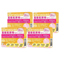 FERTIHOUSE 生育家 葉酸肌醇粉, 30日份, 葉酸400mcg, 肌醇2000mg, 維生素E 12IU, 調整體質, 30包, 3g, 4盒