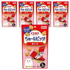 INABA CIAO 啾嚕 零食肉泥 捲心酥 (鮪魚) 12g*3入, 36g, 5袋