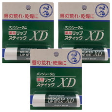 MENTHOLATUM 曼秀雷敦 保濕護唇膏 XD, 保護雙唇 防止粗糙、乾裂，呈現柔嫩水潤, 薄荷, 4g, 3支