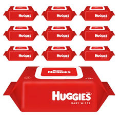 HUGGIES 好奇 寶寶濕紙巾 掀蓋式, 10包, 72張