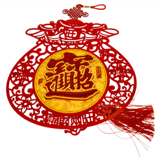 刺繡福袋寶, 招財進寶, 35cm, 1個