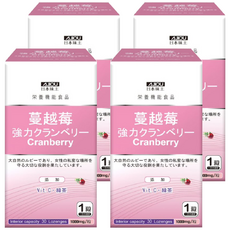 AJIOU 日本味王 強效蔓越莓錠 素食, 1g, 30顆, 4盒