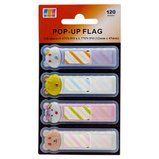德德小品集 POP 4 索引貼 #60600, 12 x 45mm, 120張, 可愛卡通造型，可重複黏貼索引標籤, 1組