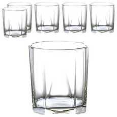 Ocean Glass 金字塔威士忌杯, 260ml, 無鉛玻璃, 76x80mm, 泰國製, 76 x 80mm, 6個