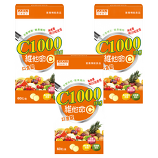AJIOU 日本味王 維他命 C1000 口含錠, 120g, 60顆, 3盒