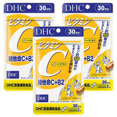 DHC 維他命C+B2 30日份, 每粒含有500mg高濃度維生素C，添加美容功能維生素B2, 60顆, 578mg, 3包