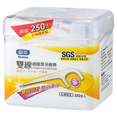 Shallop 刷樂 雙線超細滑牙線棒, 250支, 1盒