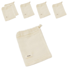 donggubat 純棉肥皂網袋 Set 3個, 加寬3cm, 浴室掛式, 可重複使用, 6個