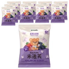 萌寶熊 米花泡芙, 藍莓&蘋果口味, 6個月以上寶寶適用, 藍莓&蘋果, 5g, 10包