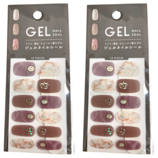 GEL 凝膠指甲貼 (混款), 易貼易卸, 12個貼紙, 款式隨機, 2組