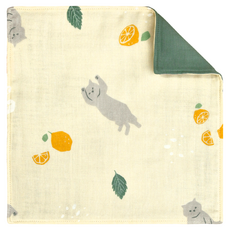 Runny yolk. 朗尼幼克 mama juice-mojito 純棉小方巾, 100%純棉, 25x25cm, 25 x 25cm
