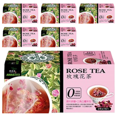 AWAStea 阿華師 零咖啡因玫瑰花茶, 原片研磨三角立體茶包, 2g, 18包, 6盒
