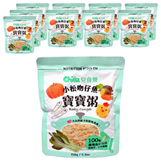 Chila 兒食樂 寶寶常溫粥, 小松吻仔魚口味, 台灣在地食材製成, 無調味, 無防腐劑, 添加紅藜麥及多種蔬果, 營養滿分, 適合6個月以上寶寶, 小松吻仔魚, 150g, 10包