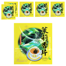 永發茗茶 茉莉香片 台灣製造 八十年製茶 袋茶100入, 2g, 100包, 6盒