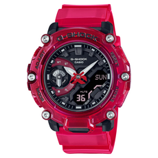 CASIO 卡西歐 G-SHOCK 桃紅色運動手錶 GA-2200SKL-4ADR，耐衝擊結構，指針數位雙顯, 桃紅色, 1支