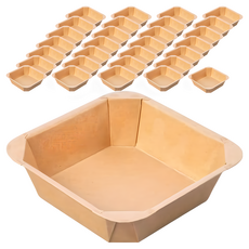 牛皮紙正方形八角盒 1L，50入x6組，一次性外帶餐盒，食品級材質，簡約時尚, 50個, 6組