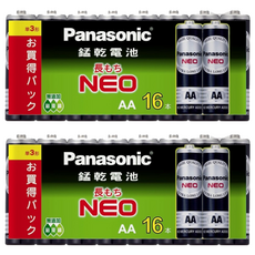 Panasonic 錳乾電池3號, 16入, 2組