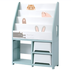 Yeya 也雅 萌想樂園兒童書架, 玩具繪本分類收納櫃, 躲貓貓, 1個, 65x26x93cm