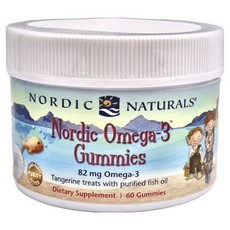 Nordic Naturals 甜橘QQ軟糖, Omega-3, 60 顆, 60顆, 180g, 1罐