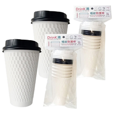 Drink渴 格紋防燙杯 含蓋 500ml 6入 2組, 6個