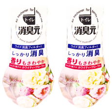 小林製藥 浴廁消臭元 eco容器芳香劑, White Floral, 白茶花香, 400ml, 2瓶