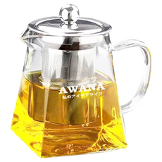 AWANA 艾薇兒 玻璃耐熱泡茶壺, 透明, 550ml, 1入