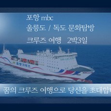 [울릉도 문화탐방] [포항출발]울릉도 크루즈여행 2박3일 포항mbc울릉도 독도 문화탐방