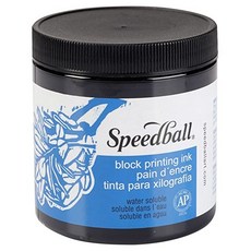 [미국] 572883 Speedball Water-Soluble Block Printing Ink 8-Ounce Black, 단일상품