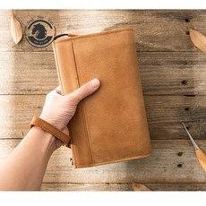 ANDEDEYOU 브랜드 토 트 백 남 빈 티 지 핸드 메 이 드 소 가죽 캐 주 얼 백 트 렌 디 한 가죽 토 트 백 대 용량 지퍼 클러치 가죽 토 트 백 브라운.