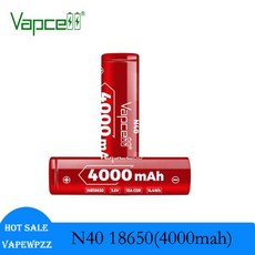 UAV용 이온 리튬 Vapcell 충전식 배터리 배터리 용량 INR18650 4000mah N40 리튬 10A 3.6V 18650 18650 배터리, 1개