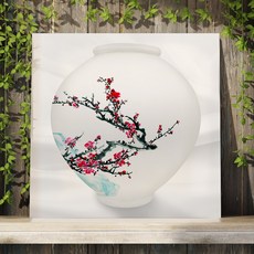 달항아리그림 풍수액자 거실 주방 인테리어, 17.매화달항아리