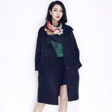 직업 아마슈테 롱 솔리드 무지 양털 울 여성