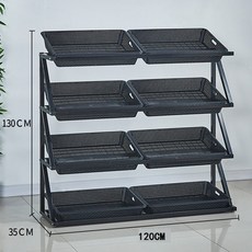 과일 매대 스탠드 선반 마트 진열대 전시대 4단 5단, 블랙 / 4단, 1개