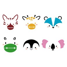 대문닷컴 스텐실 도안(ST-3518)(ST-6217)귀여운 동물얼굴4, ST-6217