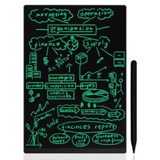 11.5 인치 초박형 전체 화면 LCD 쓰기 태블릿 내장 자석 혁신적인 그래픽 드로잉 패드 작업 및 가정용 메모 보드, 단일 검정색, 협력사