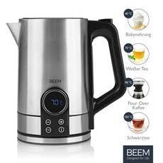  독일제 BEEM Switch Kettle 커피 포트 1.7L 2200W 스텐 LED 온도 표기 온도조절 온도 유지 2시간 
