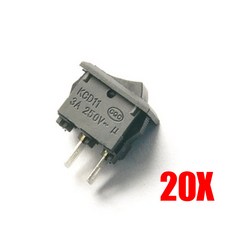 20 pcs on/off i/o spst 스냅 ac 250 v 3a 2 핀 미니 보트 로커 스위치 wwo66, 1개