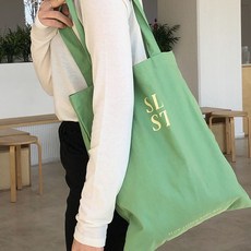 [천삼백케이] [슬로우스티치] slowstitch simple logo bag ( green )