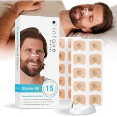 코뻥밴드 흡입 호흡 비강 확장기 스타터 키트 15개 검은색, 15 Count_White