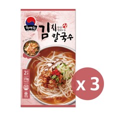 [한면원]김치칼국수 생칼국수 밀키트 캠핑음식 맛집 362g 2인분 3개