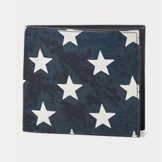 POLO RALPH LAUREN [Polo Ralph Lauren] Star-Spangled Leather Wallet 436821 Navy/White