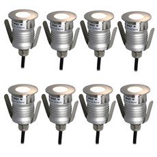 LED 매입형 지하 램프 갑판 조명 IP67 방수 바닥 내부 조명 정원 광장 경로 매장 마당 조명 12V 24V 1W, Warm White, 12pcs Light, 12개