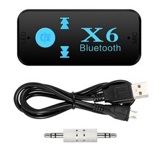 블루투스동글이 usb 허브 이지블루어댑터업그레이드 X6 5.0 블루투스 호환 스테레오 오디오 수신기 USB 3.5, 01 Black